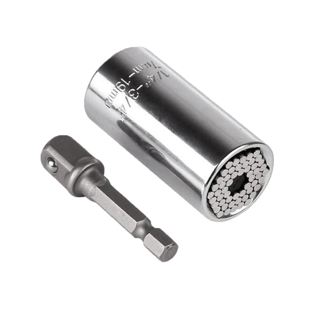 Torque Wrench Head Set Universal Socket Sleeve 7-19mm Power Drill Ratchet Bushing Spanner Key Magic