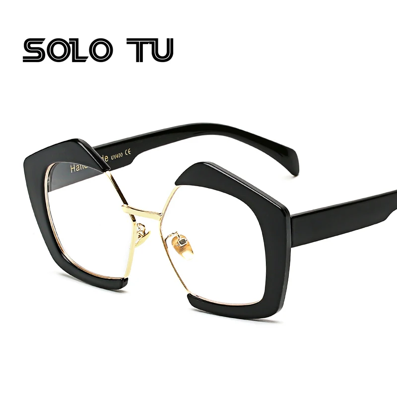 Дизайнерские Большие черные очки кадры для женщин 2017 прозрачные линзы прозрачные оправы для очков Винтаж Высокое качество