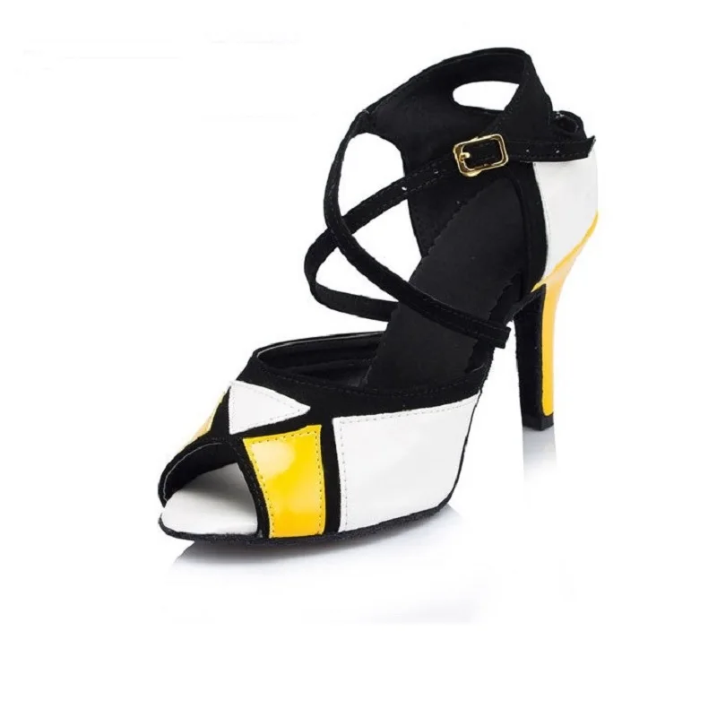 

Women Ballroom Latin Dance Shoes Salsa Sandals High Heels 6/7.5/8.5cm Female Social Party Tango Dance Shoes Soft Sole 1860