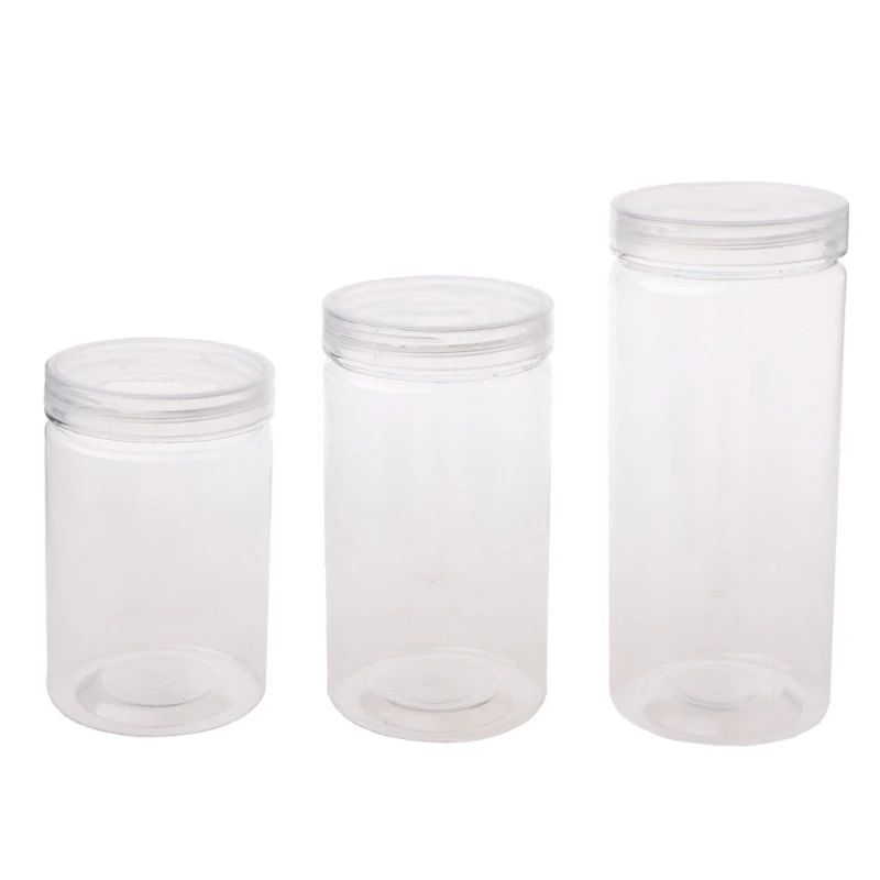 

6.4cm OD Clear Strong PET Round Food Storage Container Jar Sealed with Clear Lid