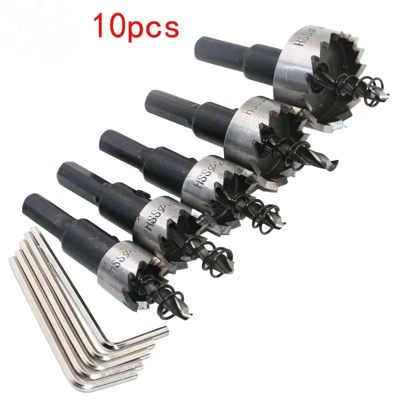 10Pcs Stainless Steel Metal Alloy Holes Opening Drill Bit Set Carbide