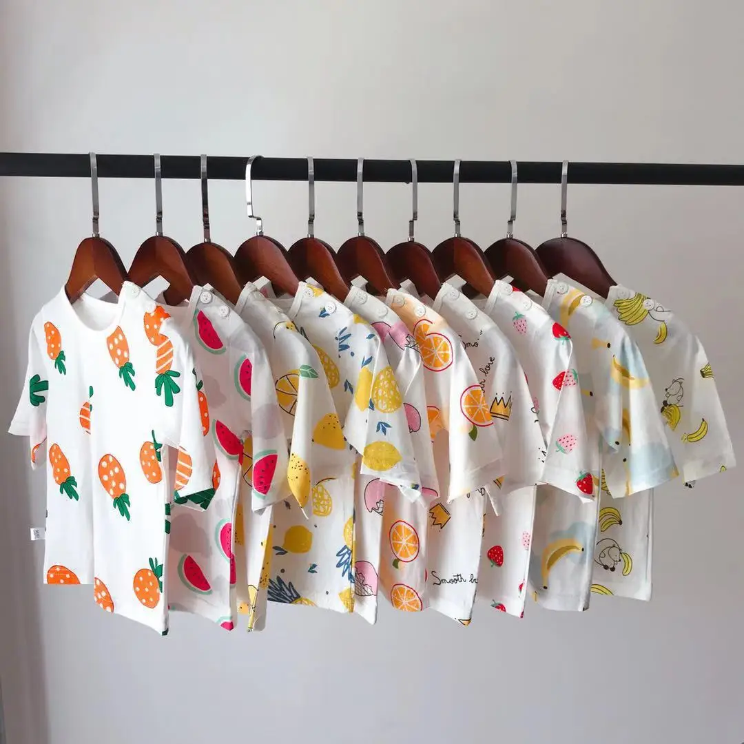 

BABY TODDLERS PAJAMAS TOPS AND LEGGINGS SUMMER KIDS CLOTHES FOR BOYS AND GIRLS CUTE FRUIT STRAWBERRY BANANA TWO-PIECE PAJAMAS