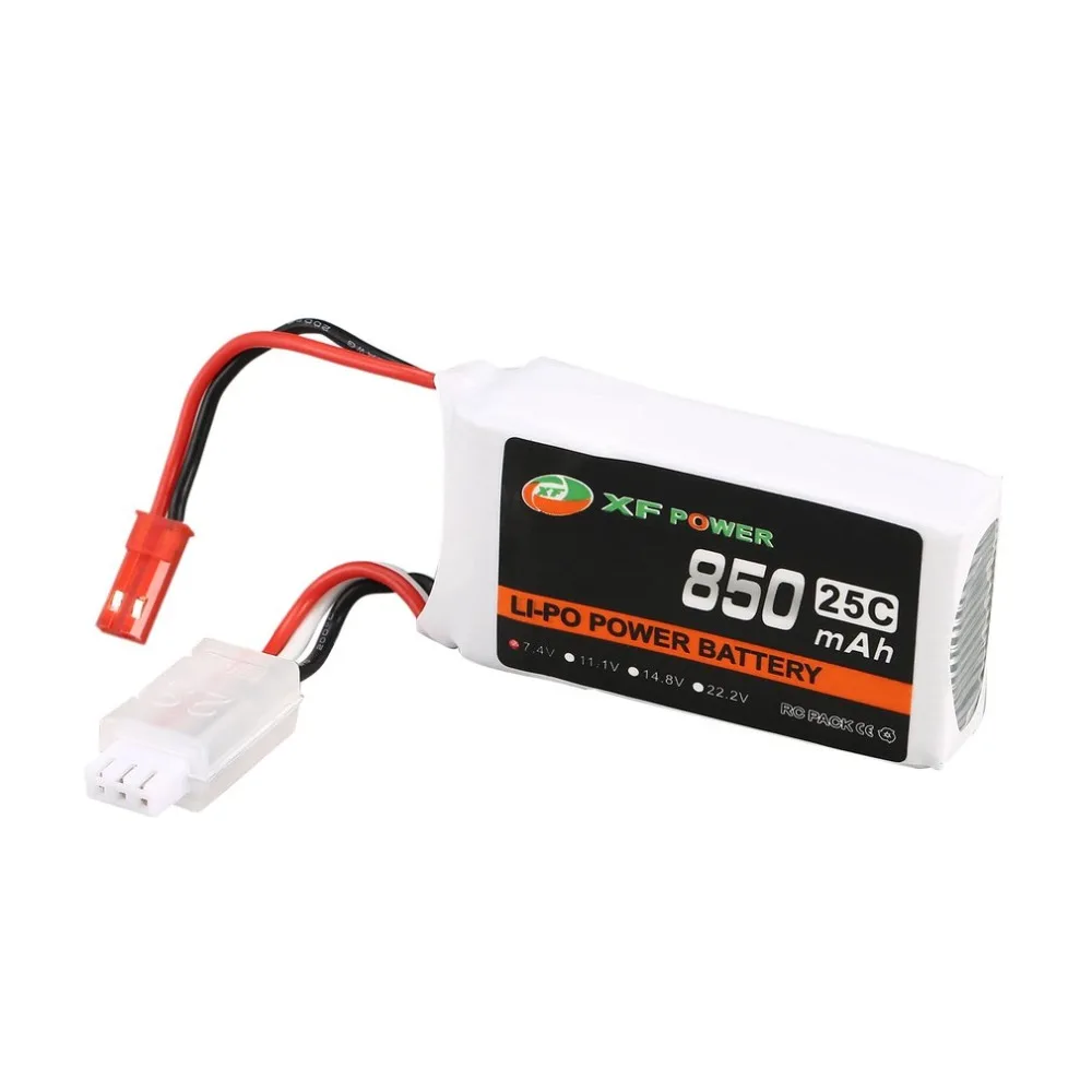XF мощность 7 4 В 850 мАч 25C 2 S Lipo Батарея JST разъем Перезаряжаемые для WLtoys V912 V915