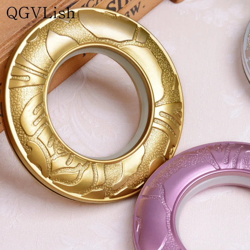 

QGVLish 50Pcs/lot Curtain Roman Rings Silencer Mute Punching Circle Curtain Accessory DIY For Curtain Rods Eyelets Buckles Decor