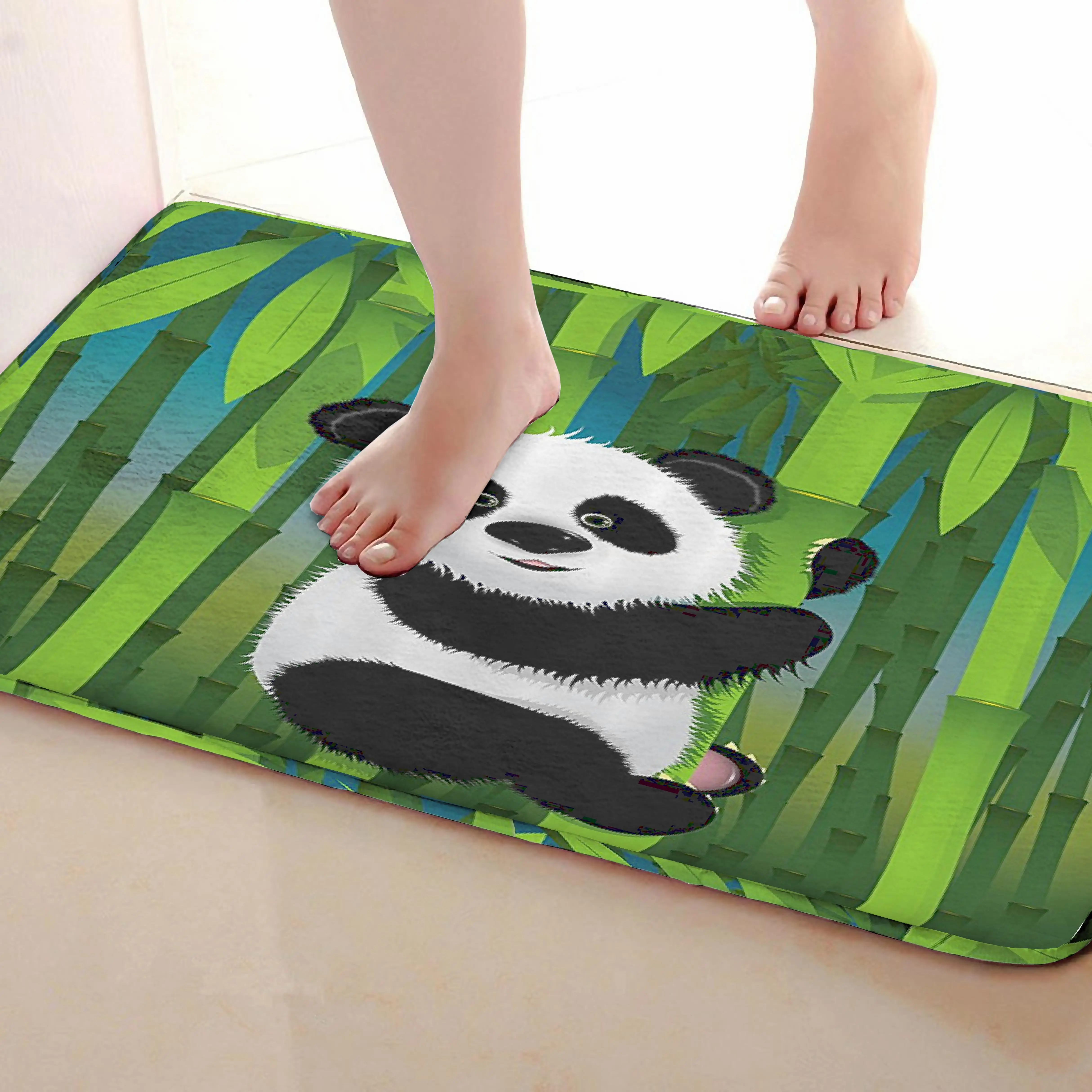 Коврик для ванной комнаты в стиле панды, забавный Противоскользящий коврик для ванной, аксессуары для душевой занавески, соответствующие вашей душевой занавеске