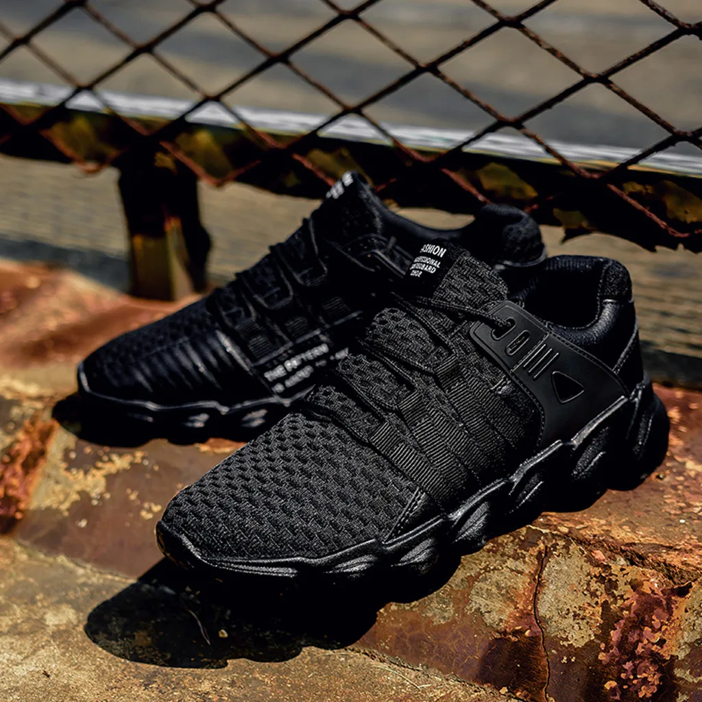 

Men's Fashion Breathable Non Slip Sport Athletic Walking Running Shoes air mesh platform Sneakers masculino