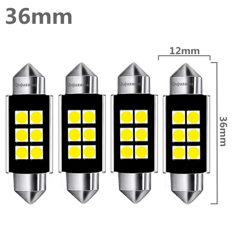 4 шт. 31 мм 36 мм 39 мм 41 мм новейшие супер яркие 3030 светодиодные лампочки C5W автомобильный купольный свет Canbus без ошибок авто лампа для чтения в помещении - Испускаемый цвет: 36mm