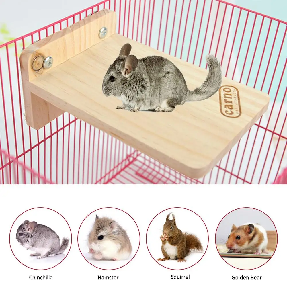 

New Small Pet Wood Jumping Platform Small Pet Board Totoro Toys Chinchilla Hamster Jumping Platform Wood Squirrel Springboard