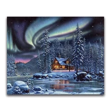 5d на заказ Алмазная Картина Пейзаж со снегом Кошки вышивка крестиком Санта Клаус Снеговик hibah домашний декор pintura Алмазная мозаика Круз фильмы
