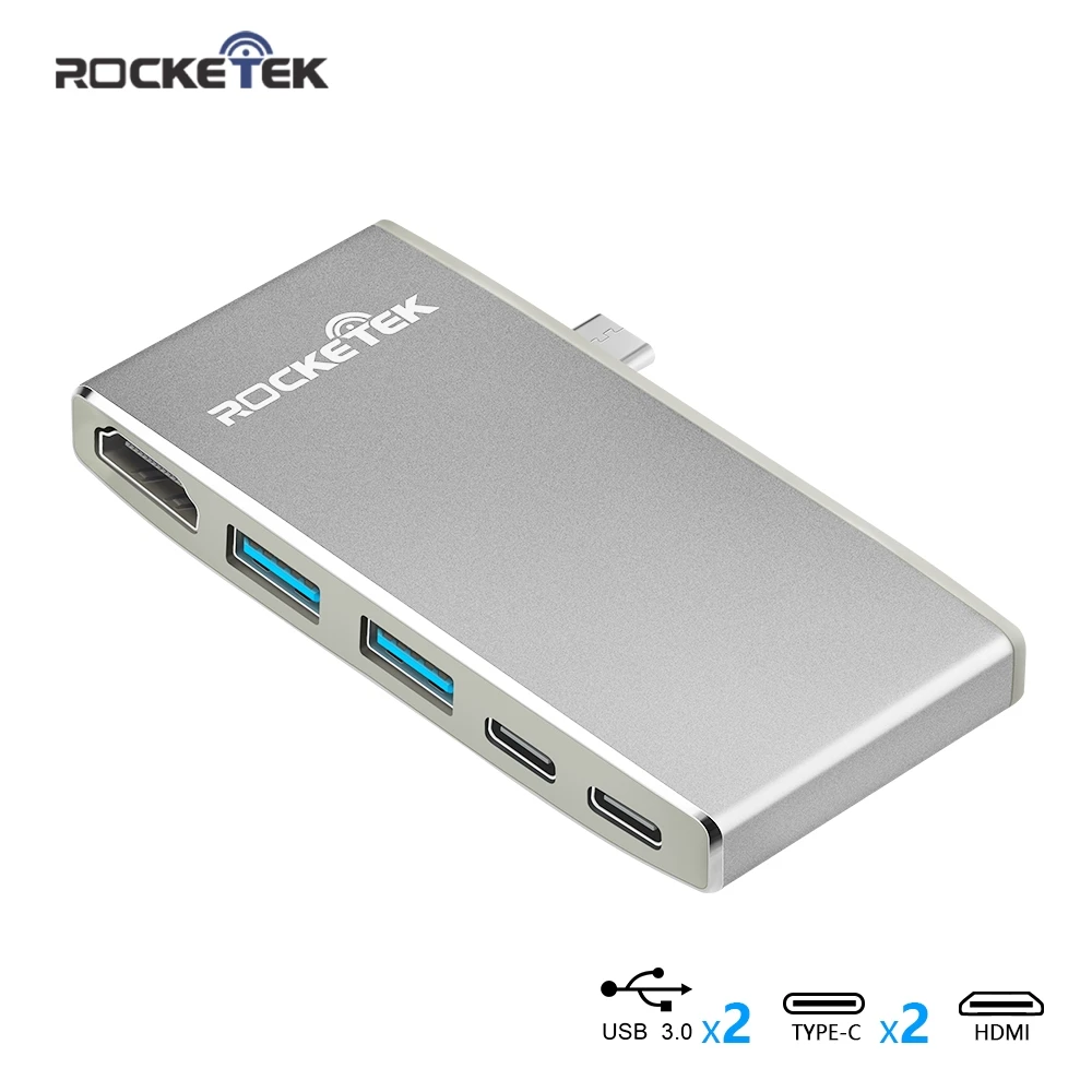 

Rocketek multi 2 usb type c 3.0 hub port HDMI 4K type-c adapter splitter for MacBook pro pc computer laptop accessories