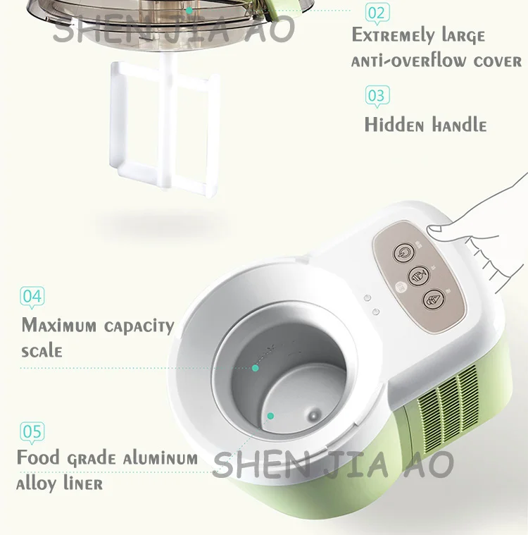1 шт., 220 В, 90 Вт, домашняя мини машина для Фруктового мороженого, автоматическая машина для мягкого/твердого мороженого, для детей, сделай сам, машина для мороженого