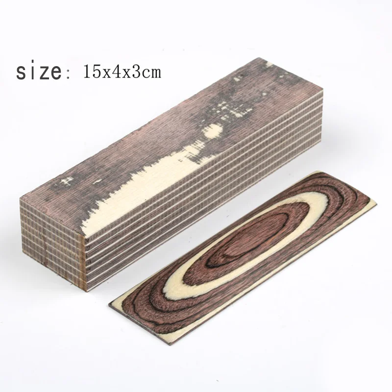 4 цвета DIY рукоятки ножа изготовление материала деревянные заготовки цвет деревянные детали ручек ручки 150x40x30 мм - Цвет: 4
