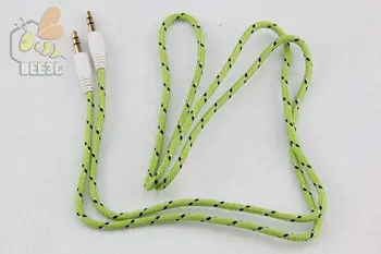 

Cloth 3.5mm Stereo Audio AUX Cable Braided Woven Fabric wire Auxiliary Cords Jack Male to Male M /M 1m 3ft Lead good quality 300
