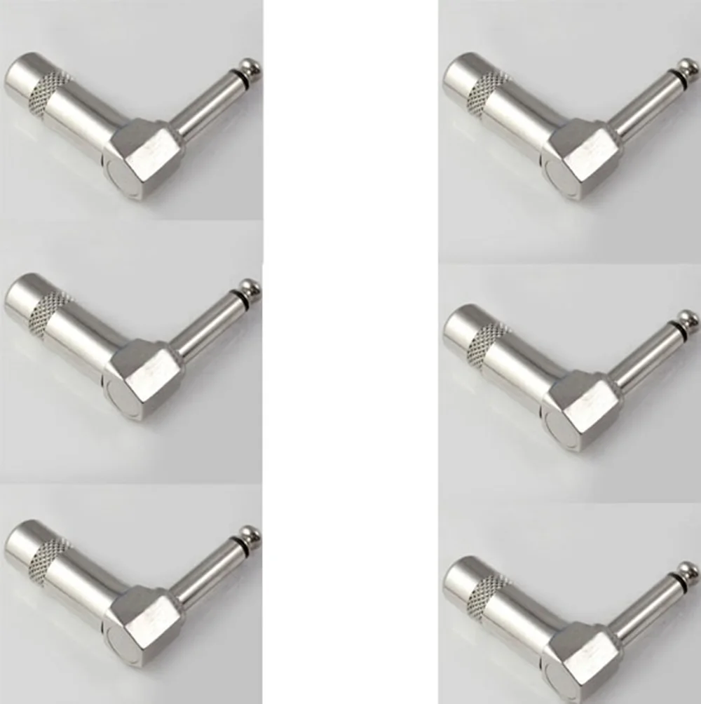 

10Pcs 1/4 6.35mm Mono Speaker Right Angle 90 Degree Guitar Phono Plug Connector New