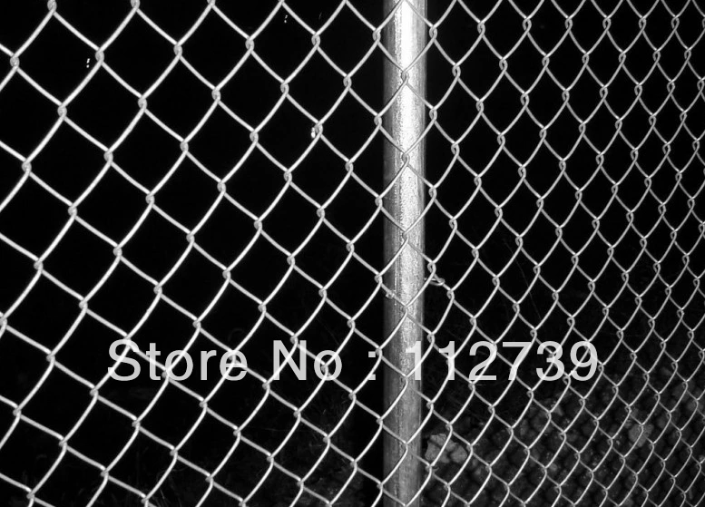 Galvanized Chain Link Fence, Round Pipe 48mm, Thickness 1.5mm, Opening 40mm, Electro Galvnaized