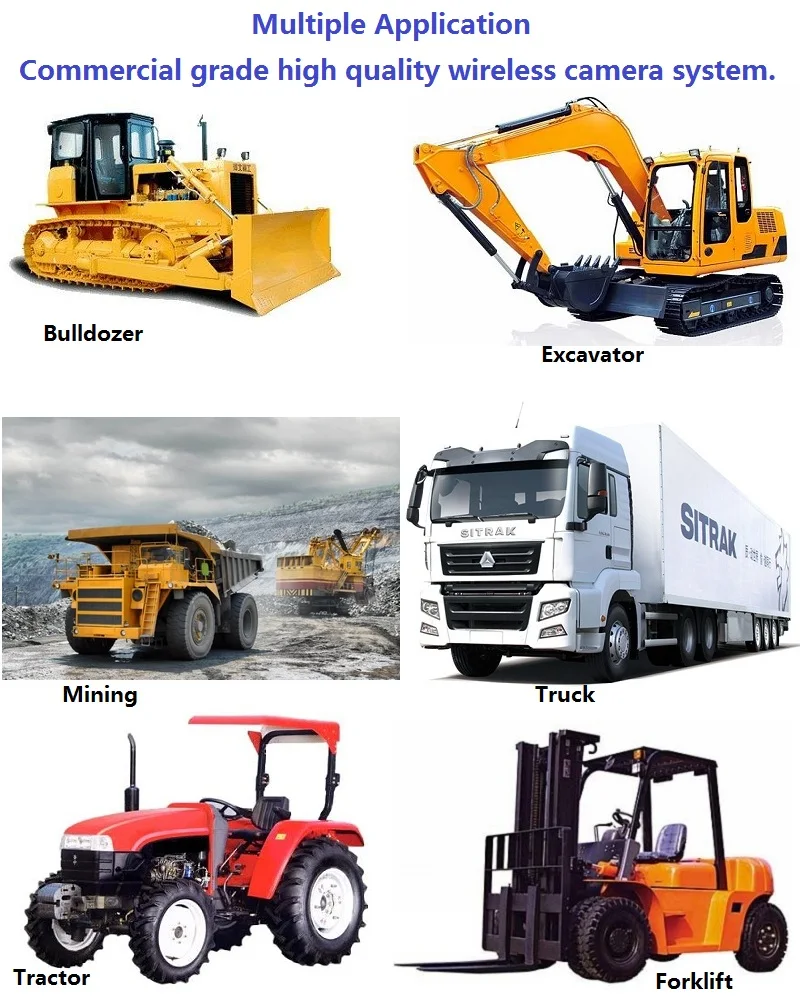 

24V 720P HD truck forklift pickup truck wireless rearview CCD camera kit wireless monitor waterproof night vision backup camera