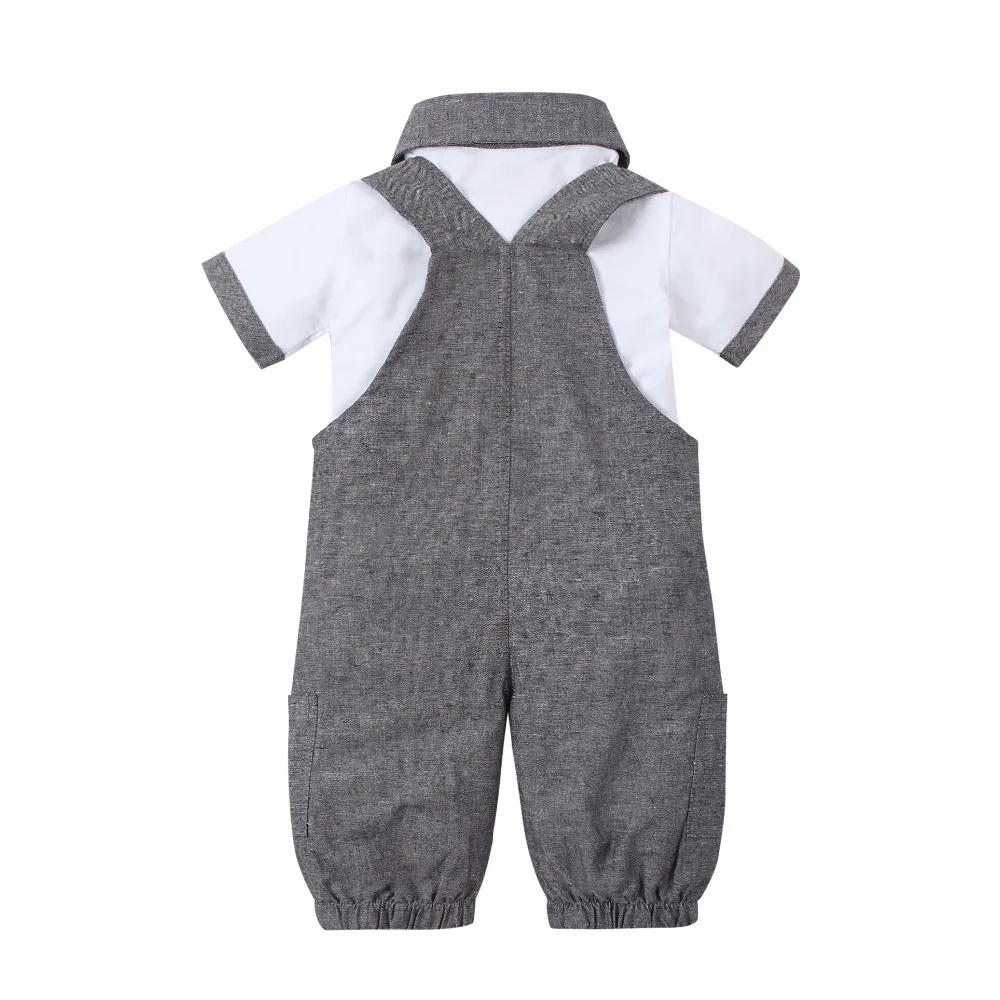 Новое поступление, популярный стильный комплект одежды для маленьких мальчиков(футболка с короткими рукавами+ комбинезон), костюм Одежда для новорожденных мальчиков conjuntos