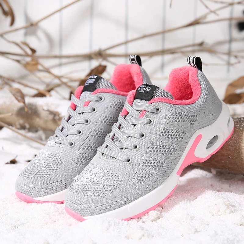 Akexiya zapatillas para correr para mujer más cachemir cálido deportes al aire libre zapatillas deportivas mujer