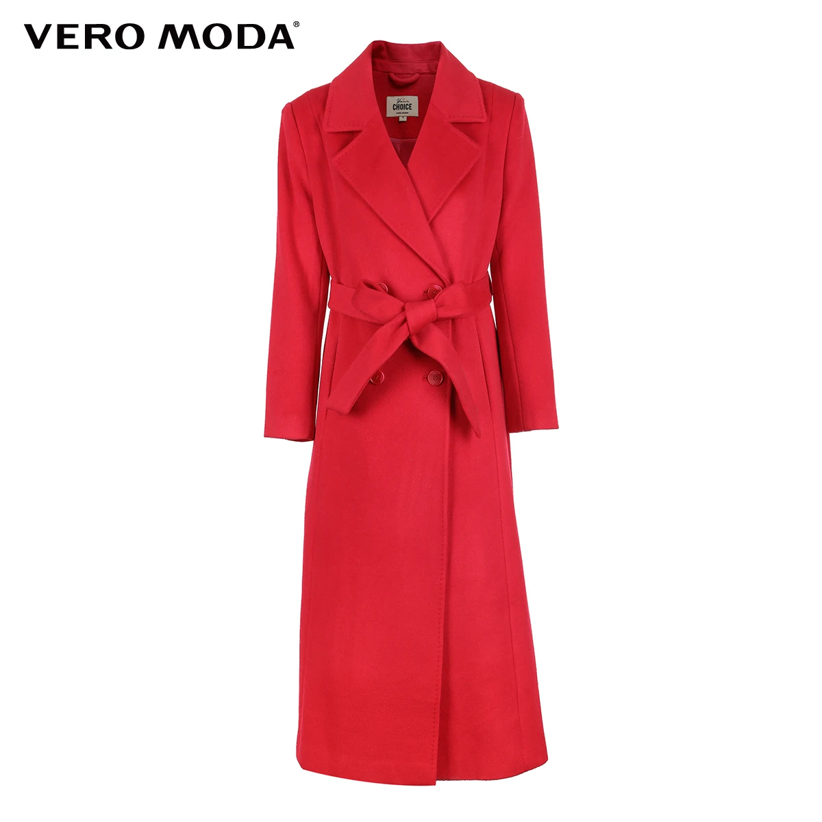 Vero Moda 2019 new double-breasted 100% long woolen coat|318427503