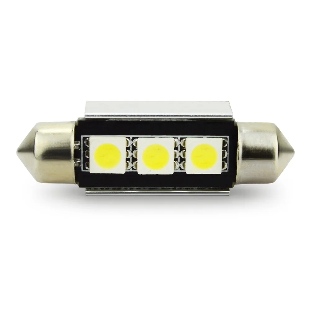 Safego 100 шт. C5W 36 мм светодиодный гирляндная шина Canbus 3smd 5050 c5w гирлянда 39 мм 42 мм smd СВЕТОДИОДНЫЙ c5w Canbus лампа светодиодный интерьерные лампочки