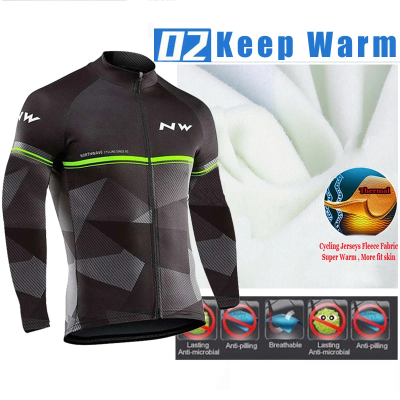 NW бренд Pro зима MTB велосипед велосипедная одежда термо флис Велоспорт Джерси Mtb Джерси