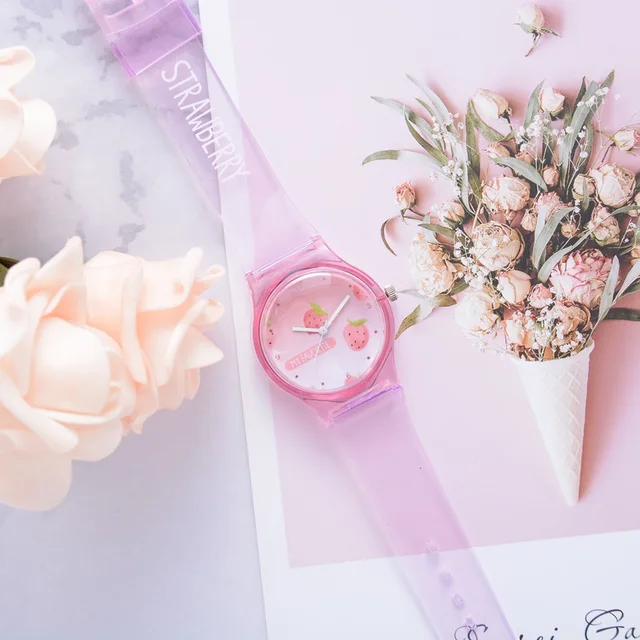 Watch Transparent Clock Silicone Watches Women Sport Quartz Wristwatches Fruit N Watch Transparent Clock Silicone Watches Women Sport Quartz Wristwatches Fruit N