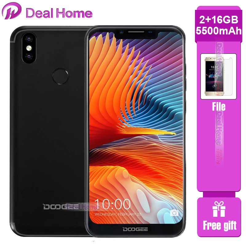 ON stock Doogee BL5500 LITE Smartphone Android 8.1 MT6739WA 2GB 16GB 6.19 Inch 19:9 Dual Cameras Mobile Phone 5500mAh Big Battey