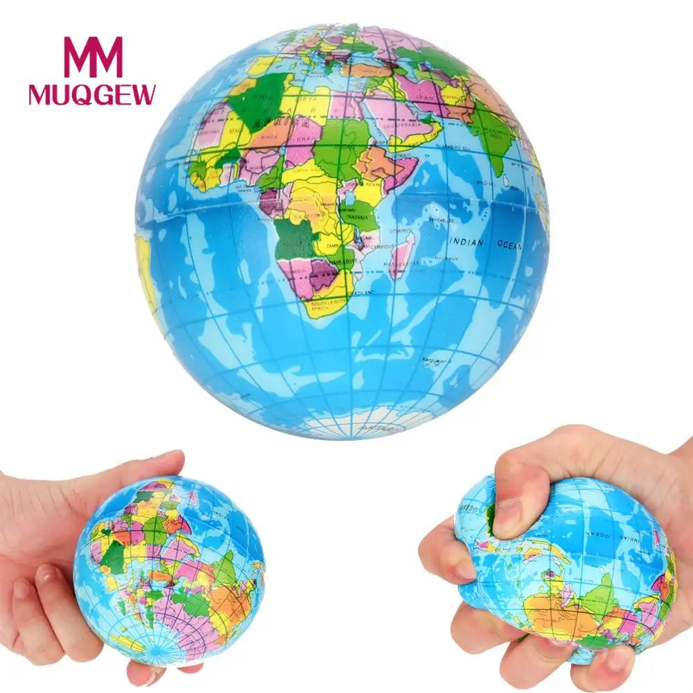 

MUQGEW Soft squishy World Map Globe jumbo squishies Slow Rising Stress toy Kids fun Collection squeeze toys Planet Earth Ball/PY