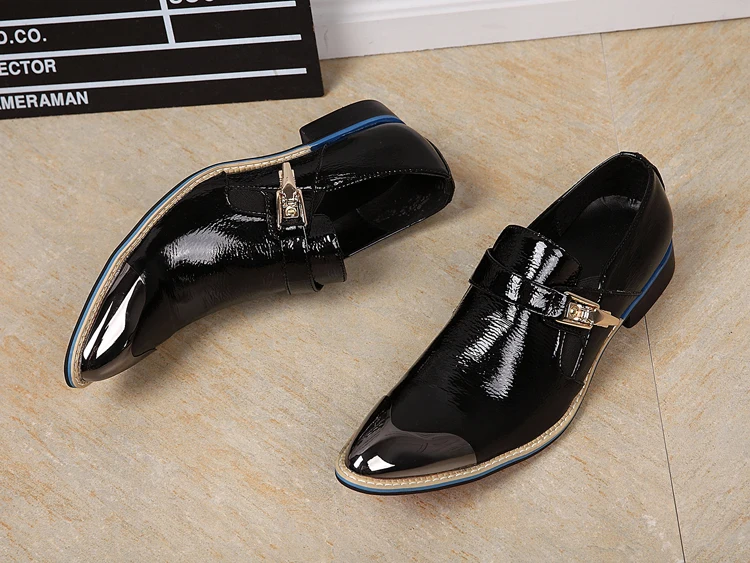 46 Sapatos 1 Negócios Grandes Us12 3 Festa Moda Casual De Apontou Carreira Couro Novos Trabalho Homens Brilhantes Fivela 2 Estaleiros Homem Toe HTUYqfw