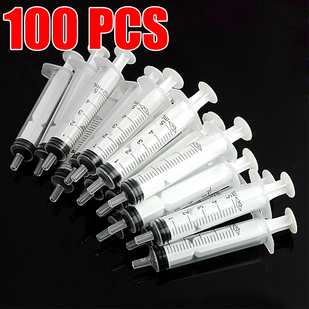 

100Pcs one-off 5ml injectors ink cartridge pets nutrient sample measuring syringe for measuring nutrient motoring applications