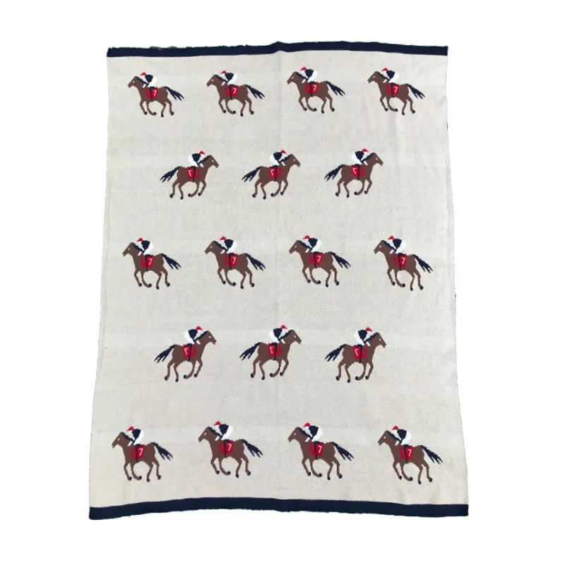 BOBOZONE/веселое одеяло с лошадью для мальчиков и девочек 90*110 см - Цвет: Многоцветный