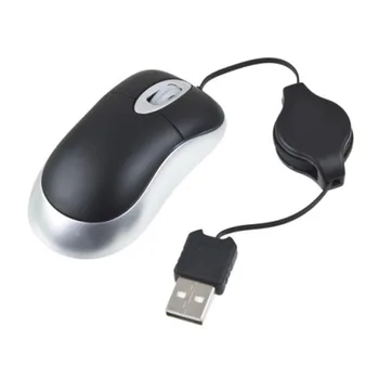 

USB Wired Mouse 800 DPI Retractable USB Cable Ergonomic Office Gaming Mouse for Windows 98 2000 XP vista