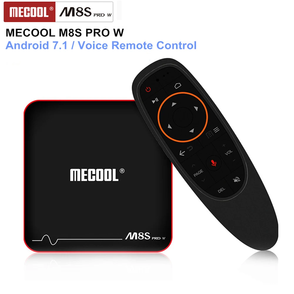 MECOOL M8S PRO W Smart tv Box голосовой пульт дистанционного управления Android 7,1 S905W cpu 2 Гб 16 Гб 2,4 ГГц WiFi 4K HD HDMI телеприставка PK Xiaomi