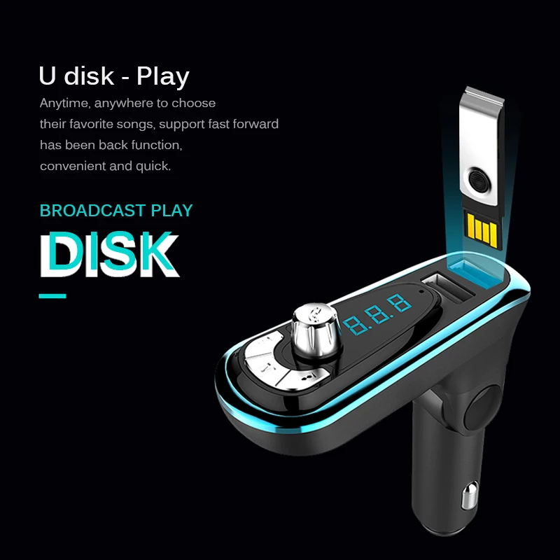 4 in 1new Anlud fm передатчик громкой Bluetooth гарнитура для авто 2 USB Автомобильное Зарядное
