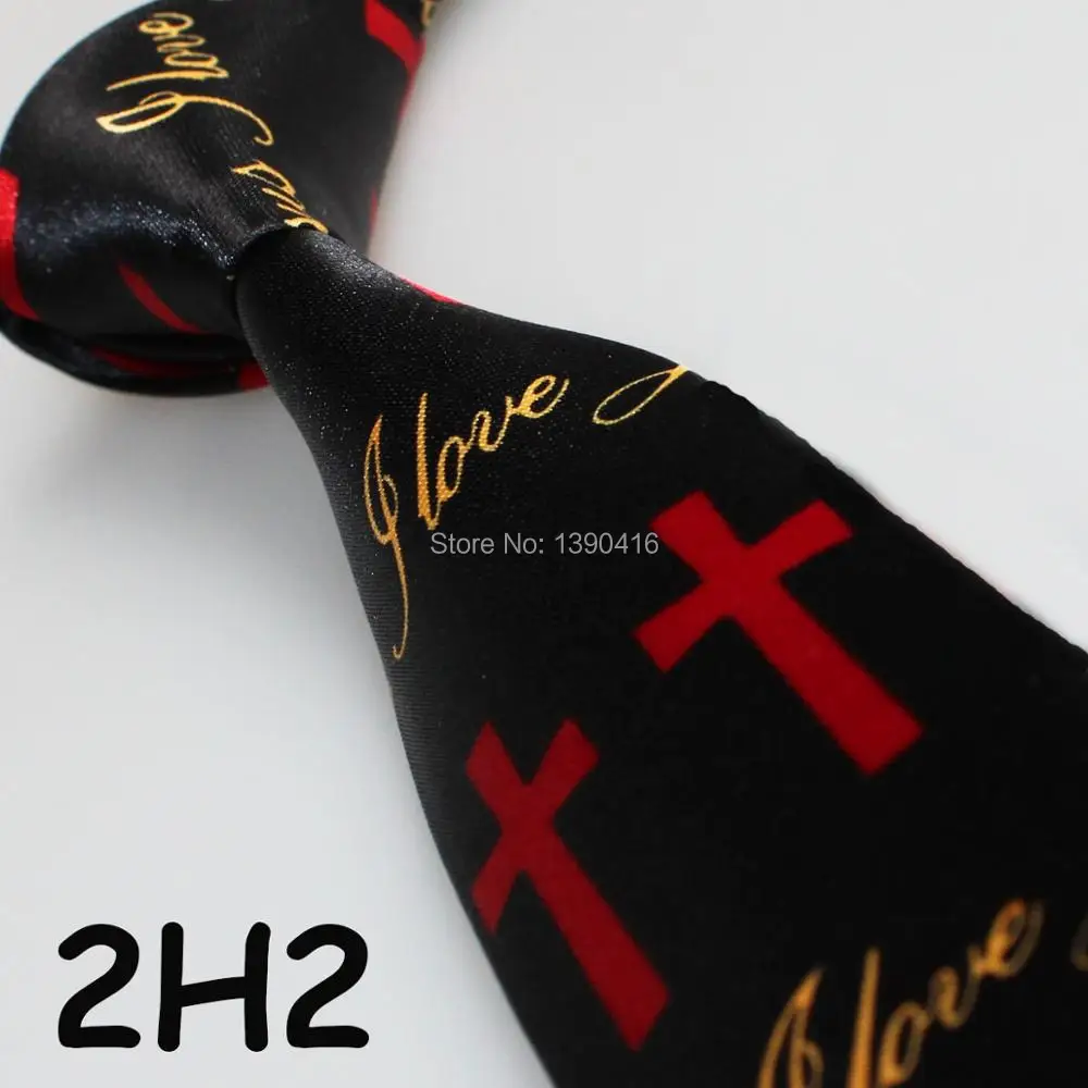 Best XINCAI Heavy discount ! High sales !2018 Latest Style Fashion innovative Popular Letters crosses pattern Black red Novelty tie