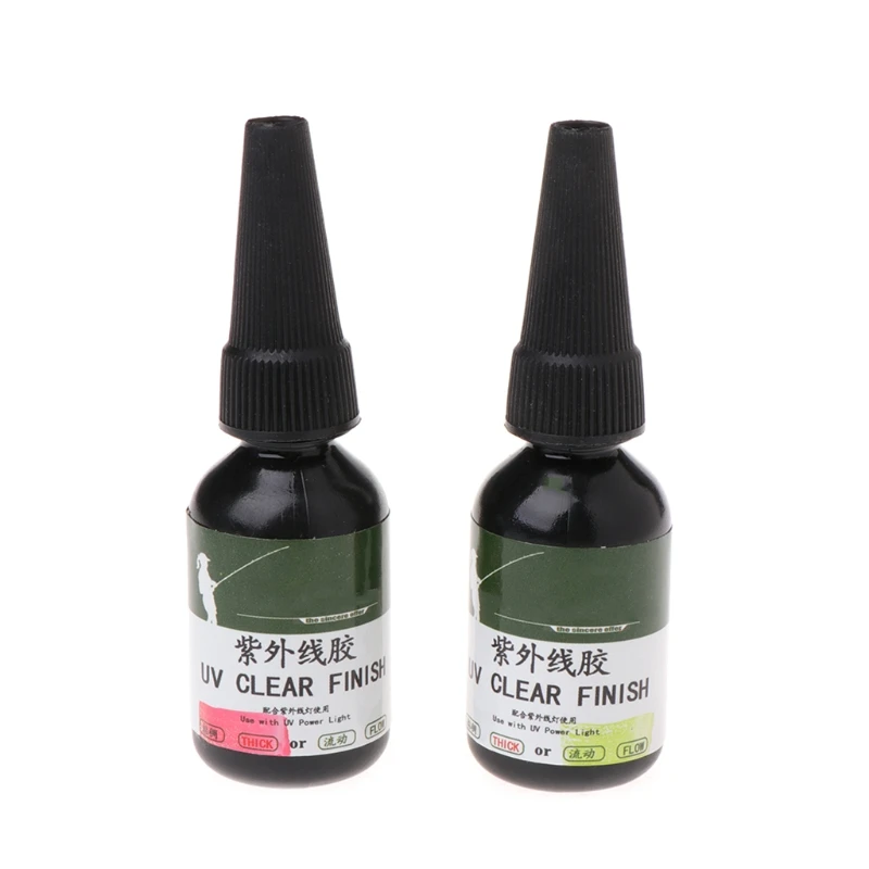 20ml UV Glue Fly Fishing Thick/Flow Flies Binding Clear Finish Instant Dry Cure