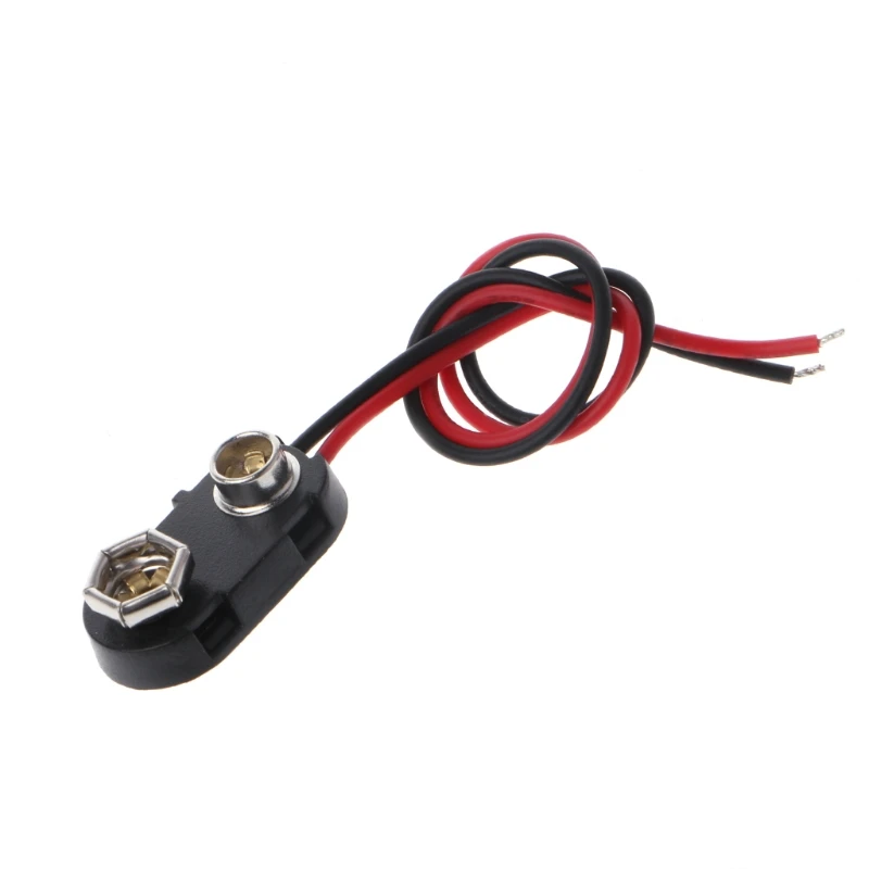

PP3 9V Battery Clip Connector I Type Tinned Wire Leads 150mm Black Red L15