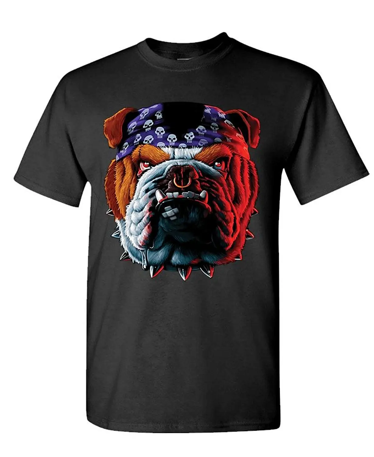 Men High Quality Tees Bulldog American Bully Bull Dog Bite Biker Mens