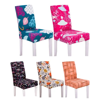 

Modern Spandex Elastic Chair Covers With Backrest Kitchen Dining Chair Cover Slipcover Protector Living Room Stretch Seat Case