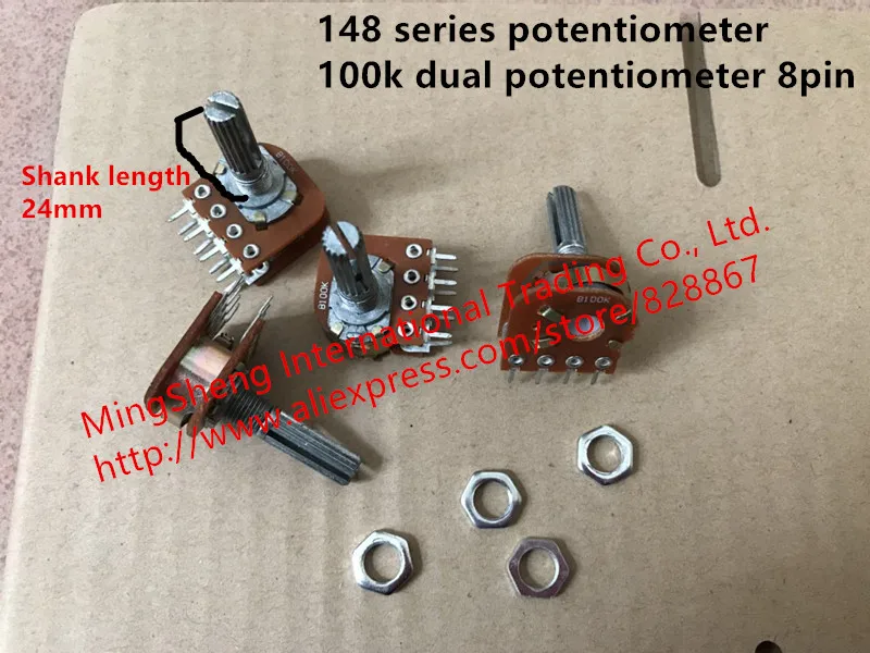 

Original new 100% dual eight pin power amplifier potentiometer 100k dual 8 pin high quality 148 series potentiometer (SWITCH)