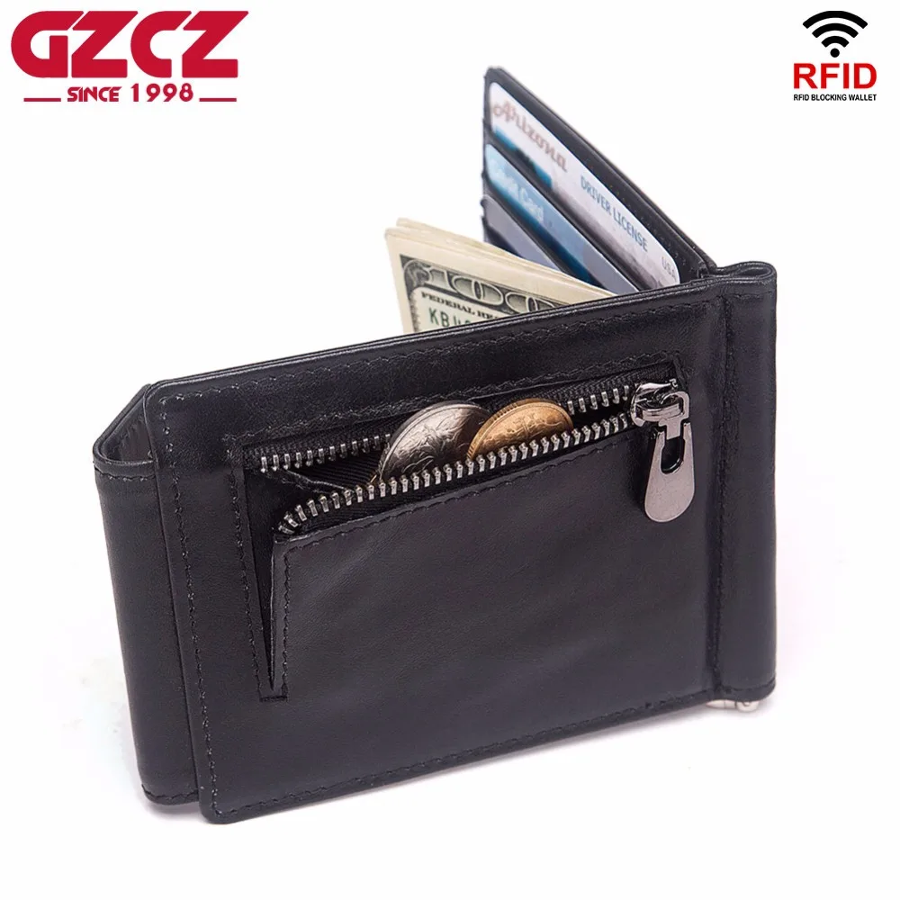 

GZCZ High Quality Genuine Leather Card Case Bags Super Thin Real Cow Leather Men Wallet Wallets Purse Mini Fashion Brand Design