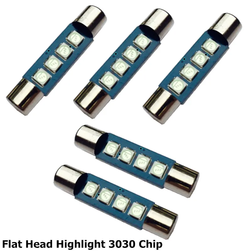 

5pcs Car Reading Light Interior Lights31mm 4SMD 3030 LED Bulbs C10W C5W Festoon Mirror Dome Reading Door Number Lamp