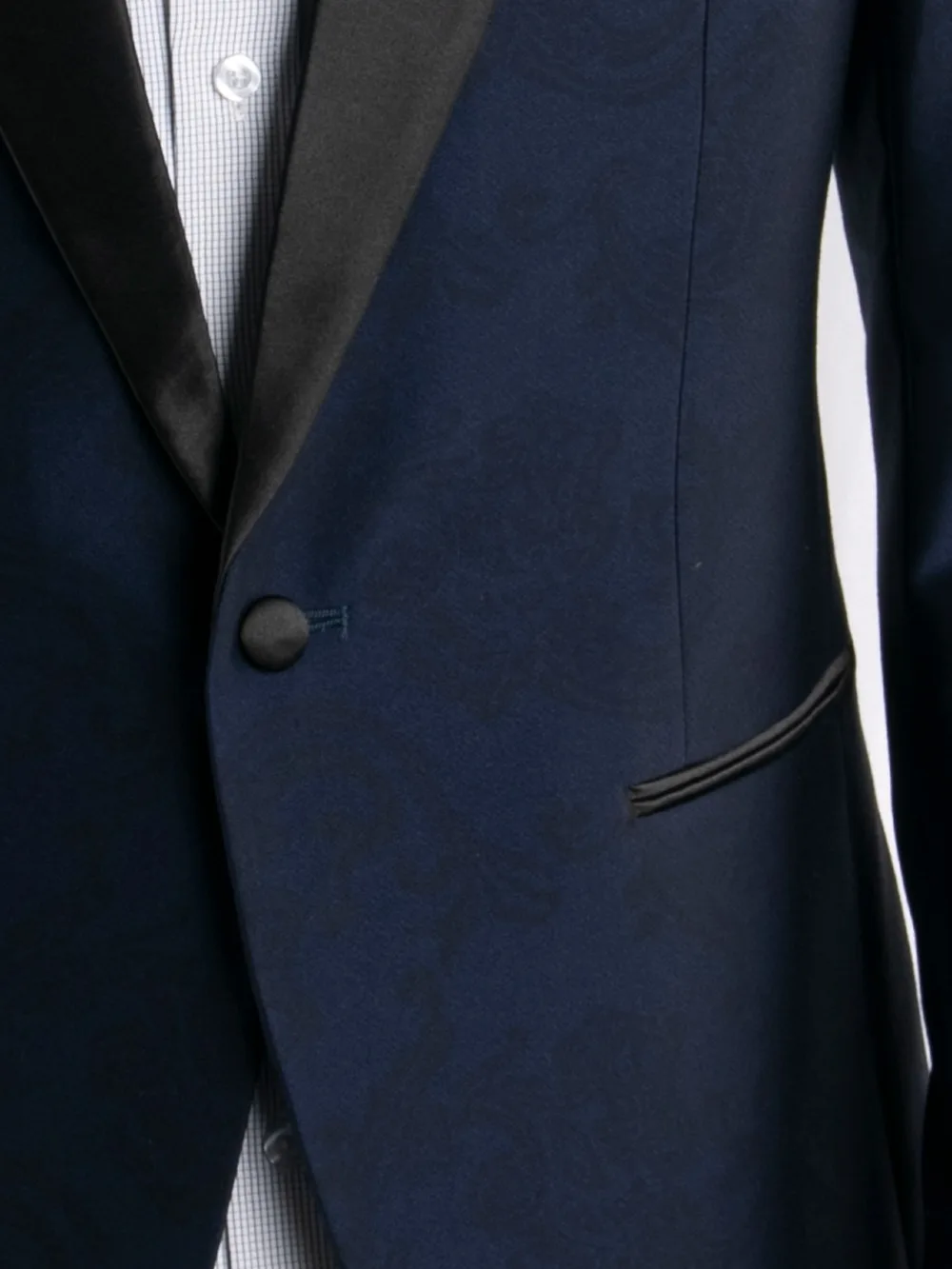 Custom Made Jacquard Wedding Suits for Men Navy Blue Tuxedo with Black Shawl Lapel Wedding Attire for Grooms & Formal Occasions