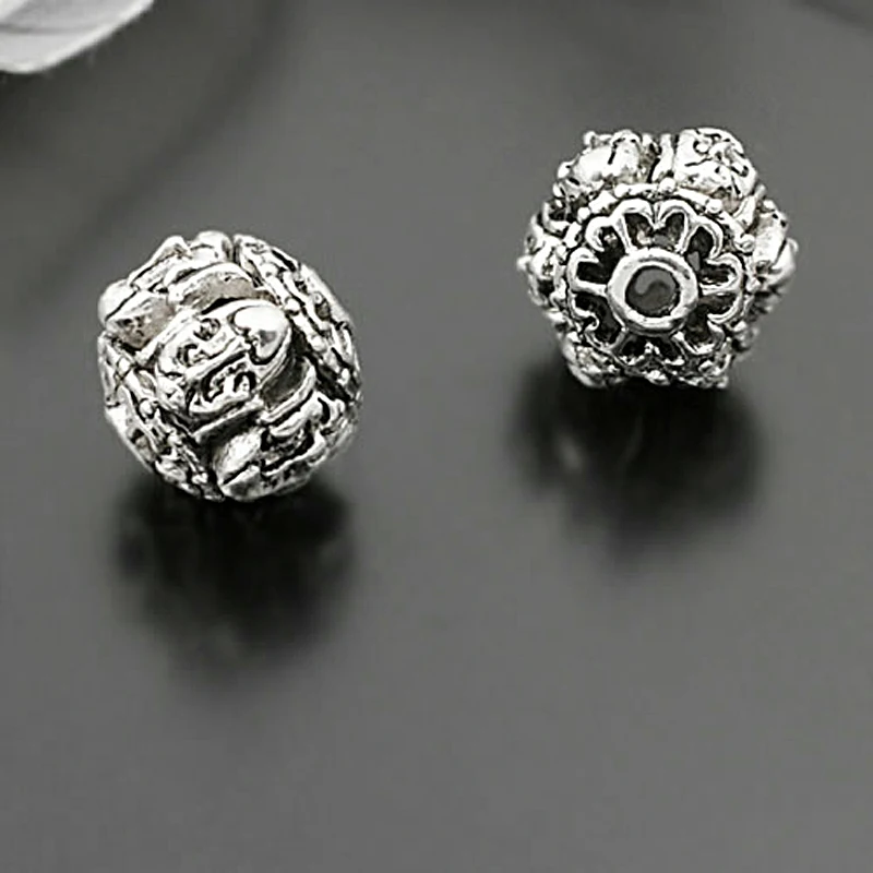 

(27982)10PCS 11x10MM Antique Silver Zinc Alloy with Face Spacer Beads Bracelets Beads Diy Jewelry Findings Accessories Wholesale