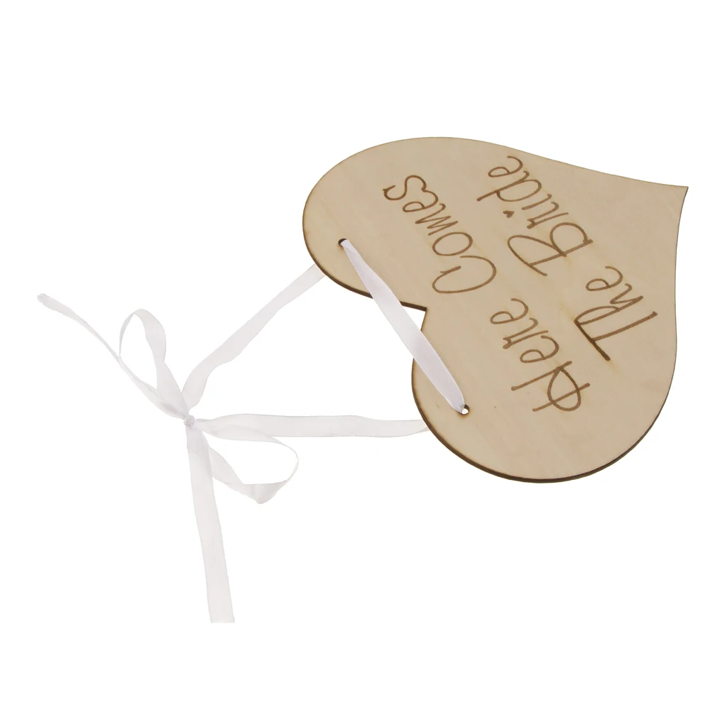 Here Comes The Bride Wedding Pageboy Flowergirl Wooden Sign Portable Ornaments Here Comes The Bride Wedding Pageboy Flowergirl Wooden Sign Portable Ornaments