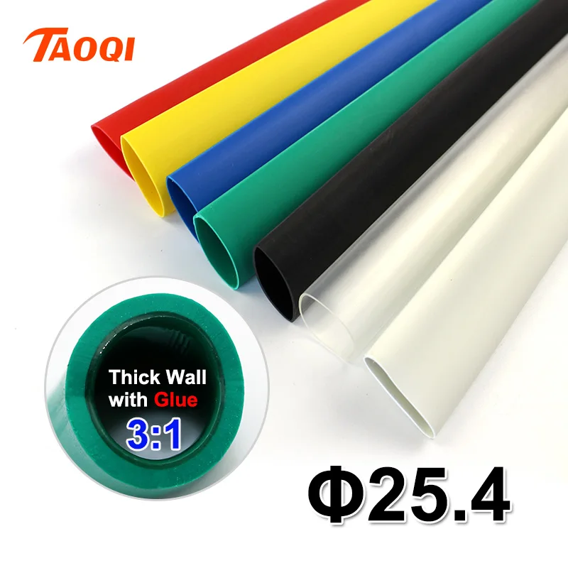 

1.22meter/lot Heat Shrink Tube 25.4mm Adhesive Lined 3:1 ratio Dual Wall Tubing with Glue Waterproof Wrap Wire Cable kit