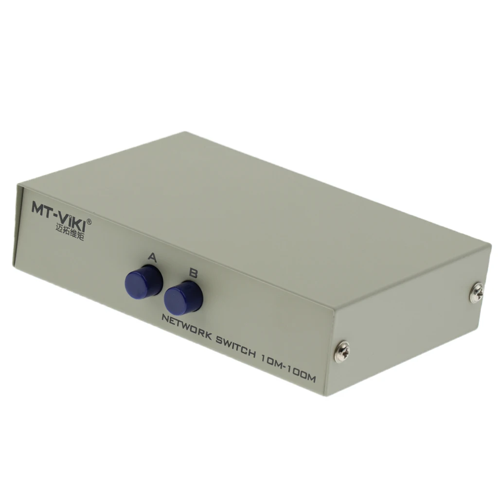 2Port A B Manual Network Sharing Switch Box 2In1 1In2 RJ45 Ethernet Switcher