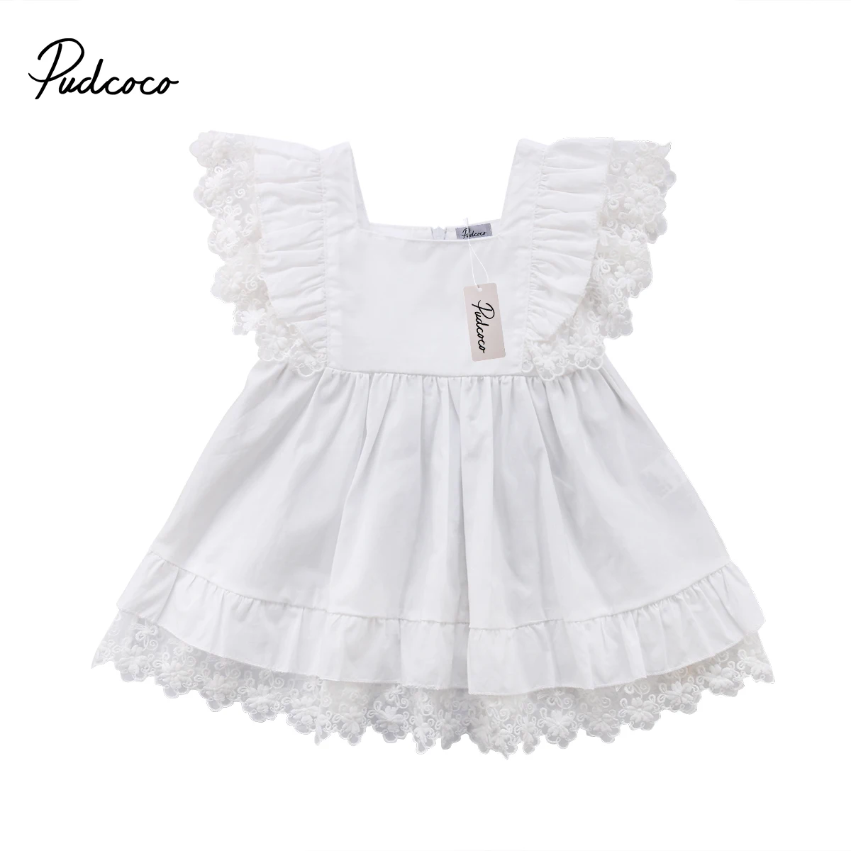Красивое платье для малышей белое кружевное платье принцессы для новорожденных девочек праздничные нарядные платья