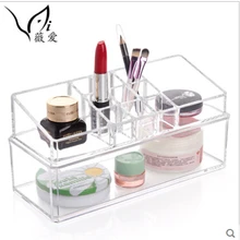 Прозрачная акриловая коробка для хранения кристалл косметика Органайзер макияж чехол ящик для показа