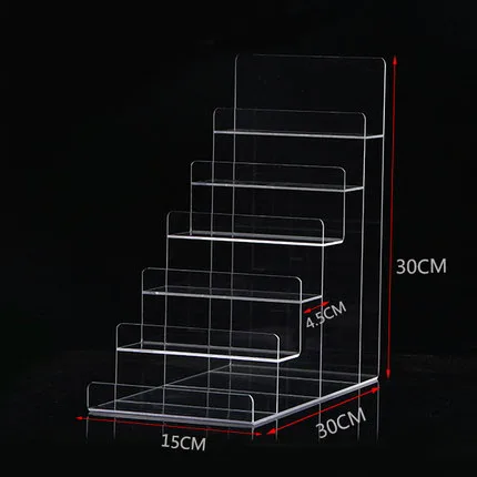 6 Слои Ясный Акриловый кошелек для мобильного телефона, ювелирная стойка держатель для карт стеллаж для выставки товаров лак для ногтей, косметика Дисплей полка